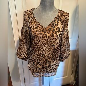 Wet Seal Leopard Print V-Neck Women's Top